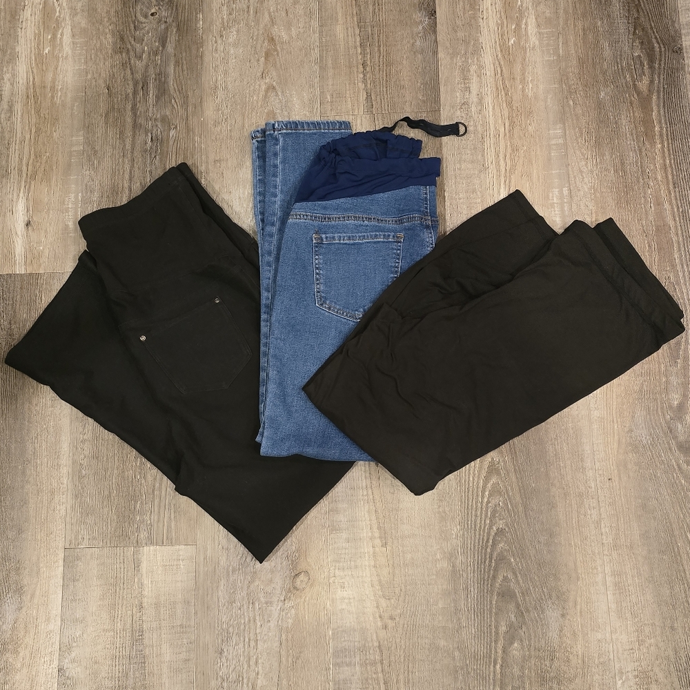 Maternity Clothes Black and Blue Pants Set